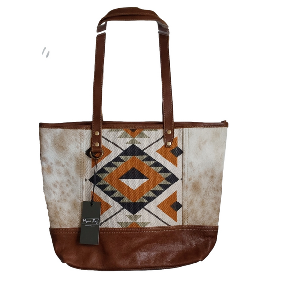 Myra Bag Handbags - Myra Bag Western Leather Tote Bag - Leone